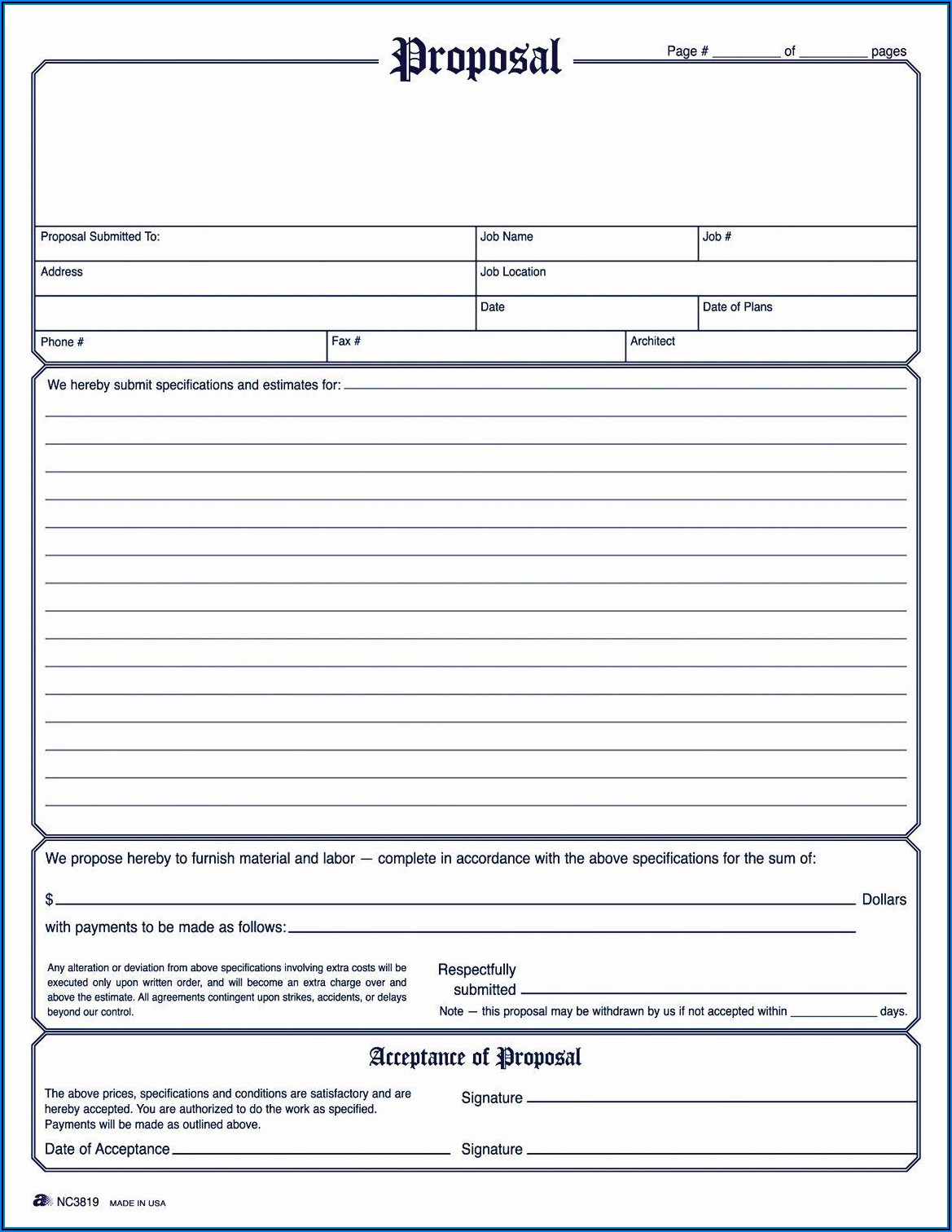 Free Contractor Proposal Forms