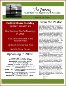 Free Downloadable Church Newsletter Templates
