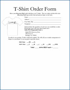 Free Editable T Shirt Order Form Template