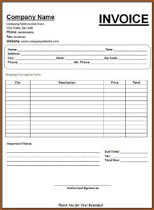 Free Excel Invoices Templates Download