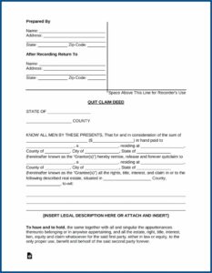 Free Florida Quit Claim Deed Form Pdf