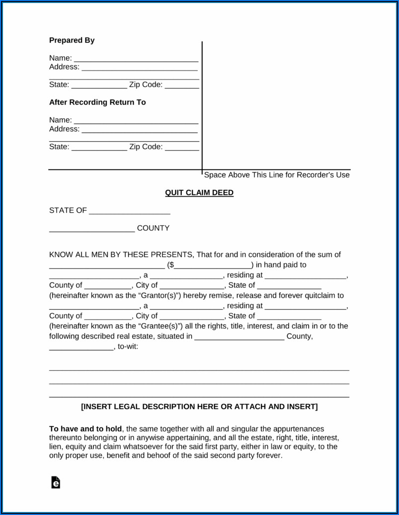 Free Florida Quit Claim Deed Form Pdf