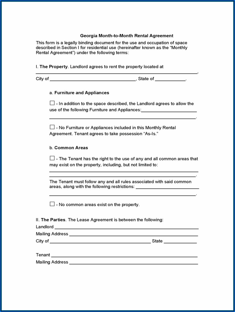 Free Ga Residential Lease Agreement Form