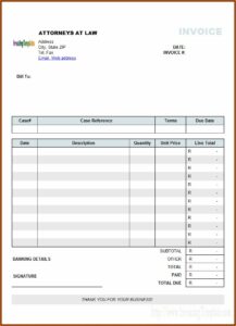 Free Legal Invoice Template
