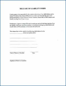 Free Liability Form Template