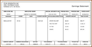 Free Printable Pay Stub Template With Calculator