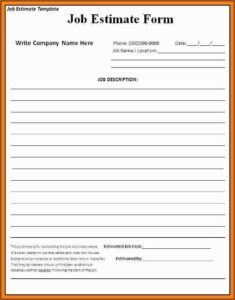 Free Printable Roofing Estimate Template