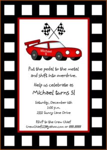Free Race Car Party Invitation Templates
