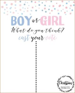 Gender Reveal Vote Template