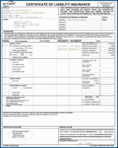 General Liability Acord Form