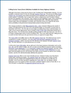 Heavy Highway Vehicles Form 2290