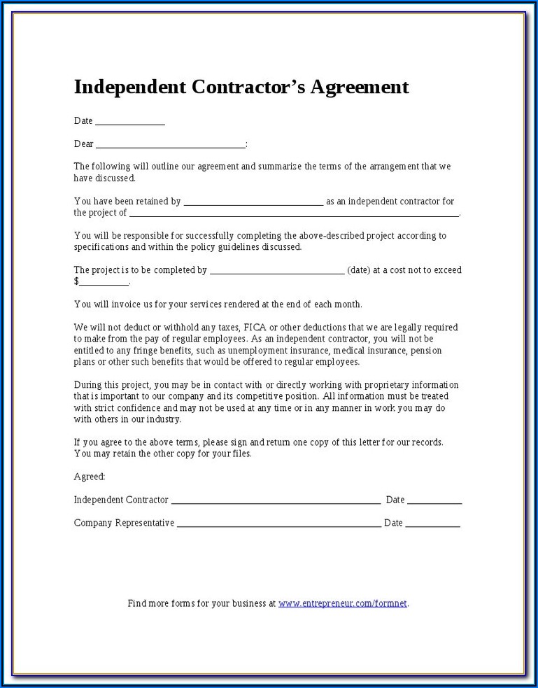 Independent Contractor Form 1099 Pdf