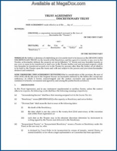 Irrevocable Trust Forms Texas