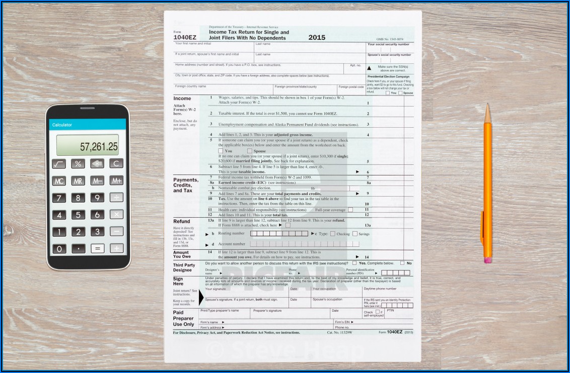 Irs 1040ez Tax Form Calculator