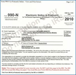 Irs Form 990 N Login