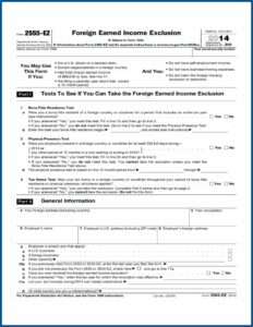 Irs Form Ez 2555