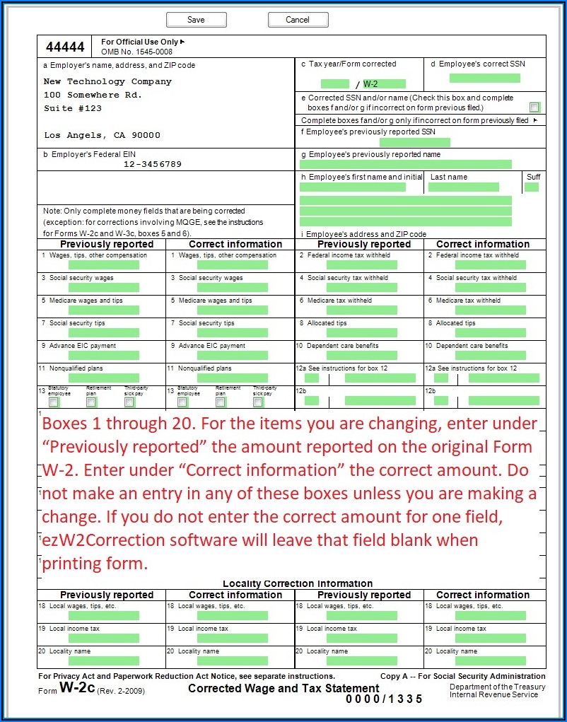 Irs Form W 2c Fillable
