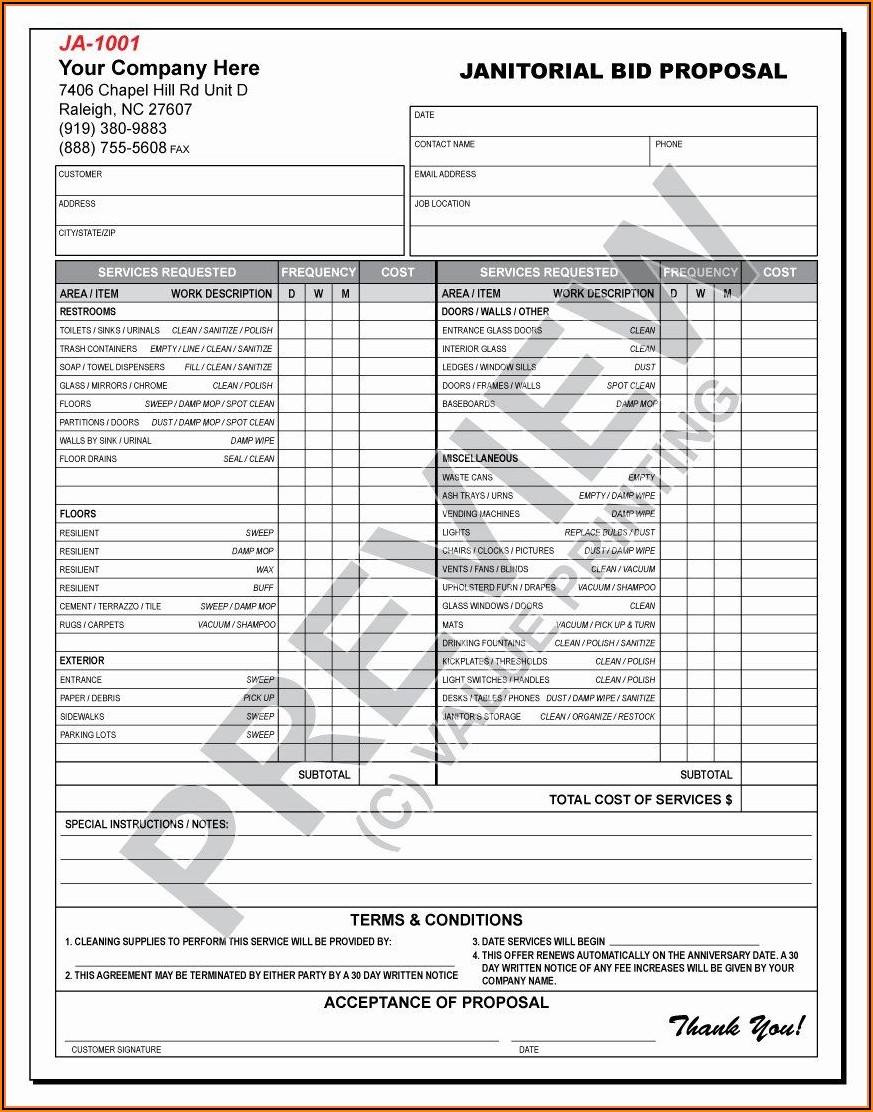 Janitorial Proposal Template