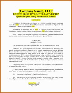 Llp Partnership Agreement Template