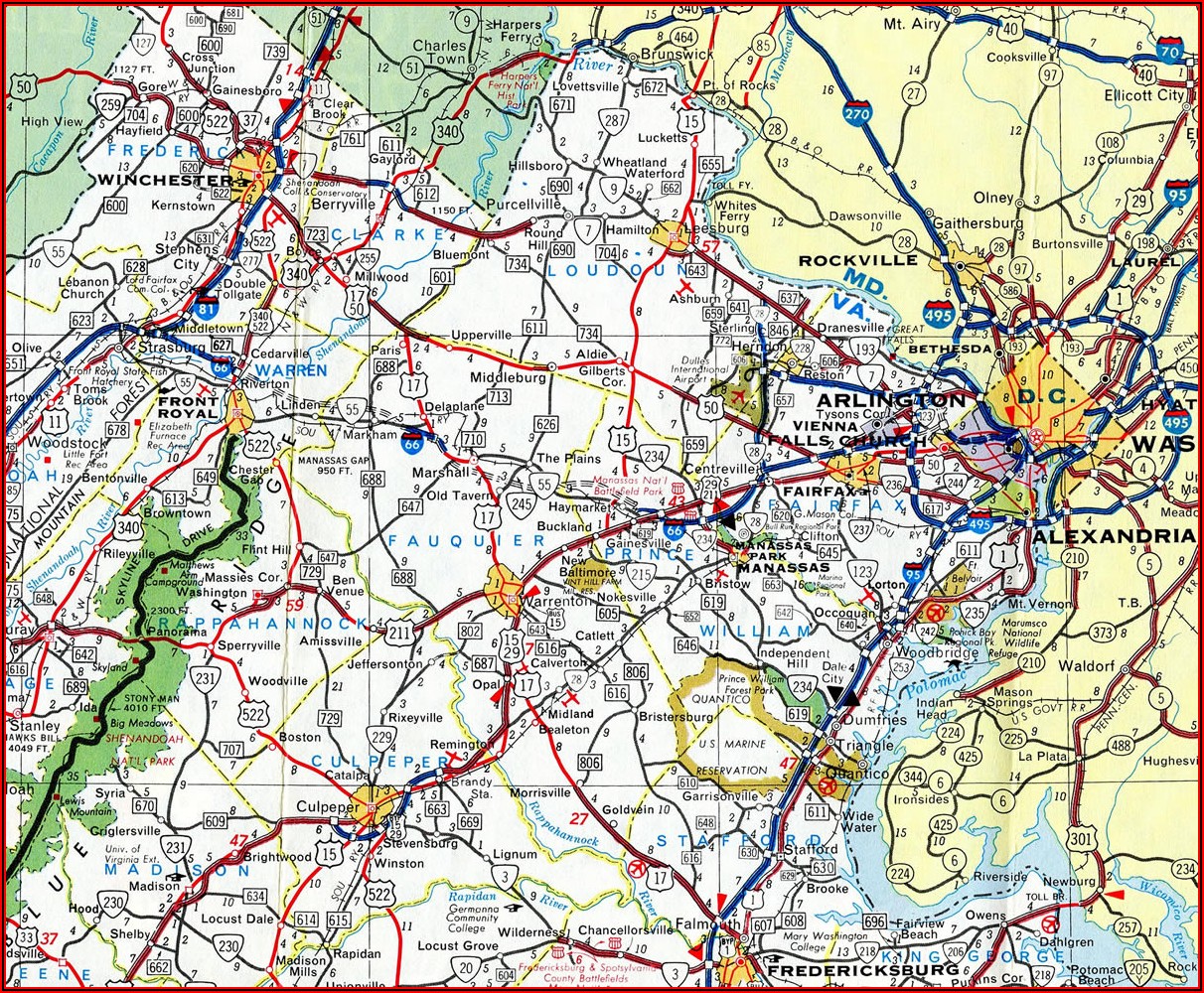 Map Of Rt 66 In Va