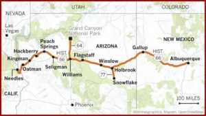 Map Rt 66 Arizona