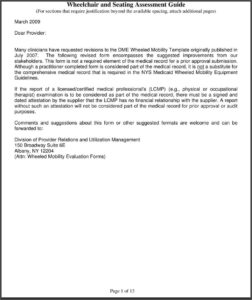 Medicaid Wheelchair Evaluation Form
