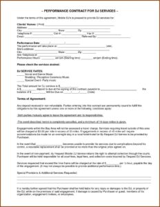Mobile Dj Contract Template