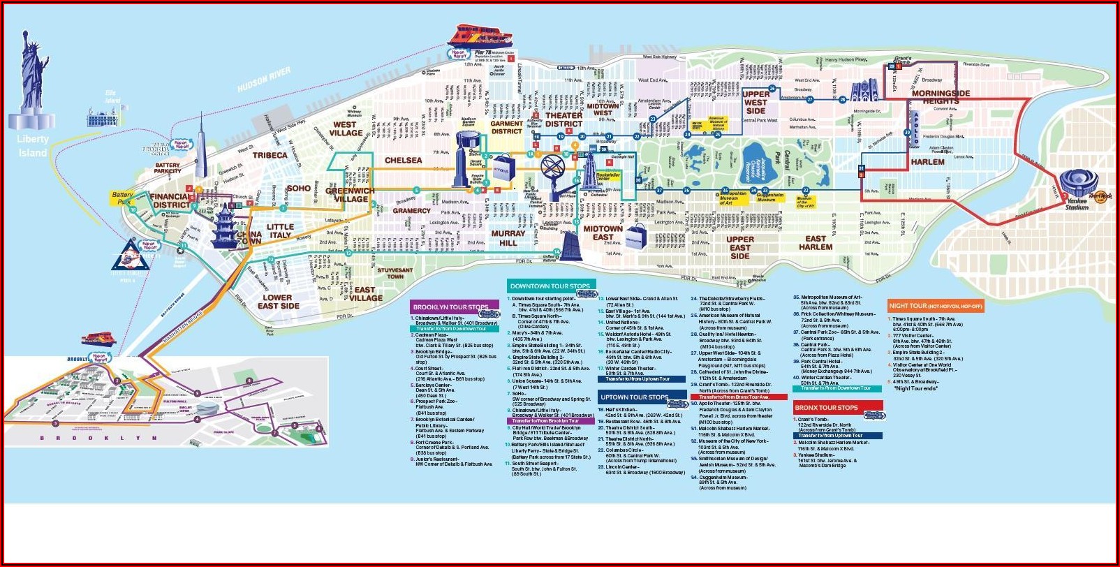 New York Hop On Hop Off Bus Map