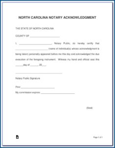 Notary Certificate Nc