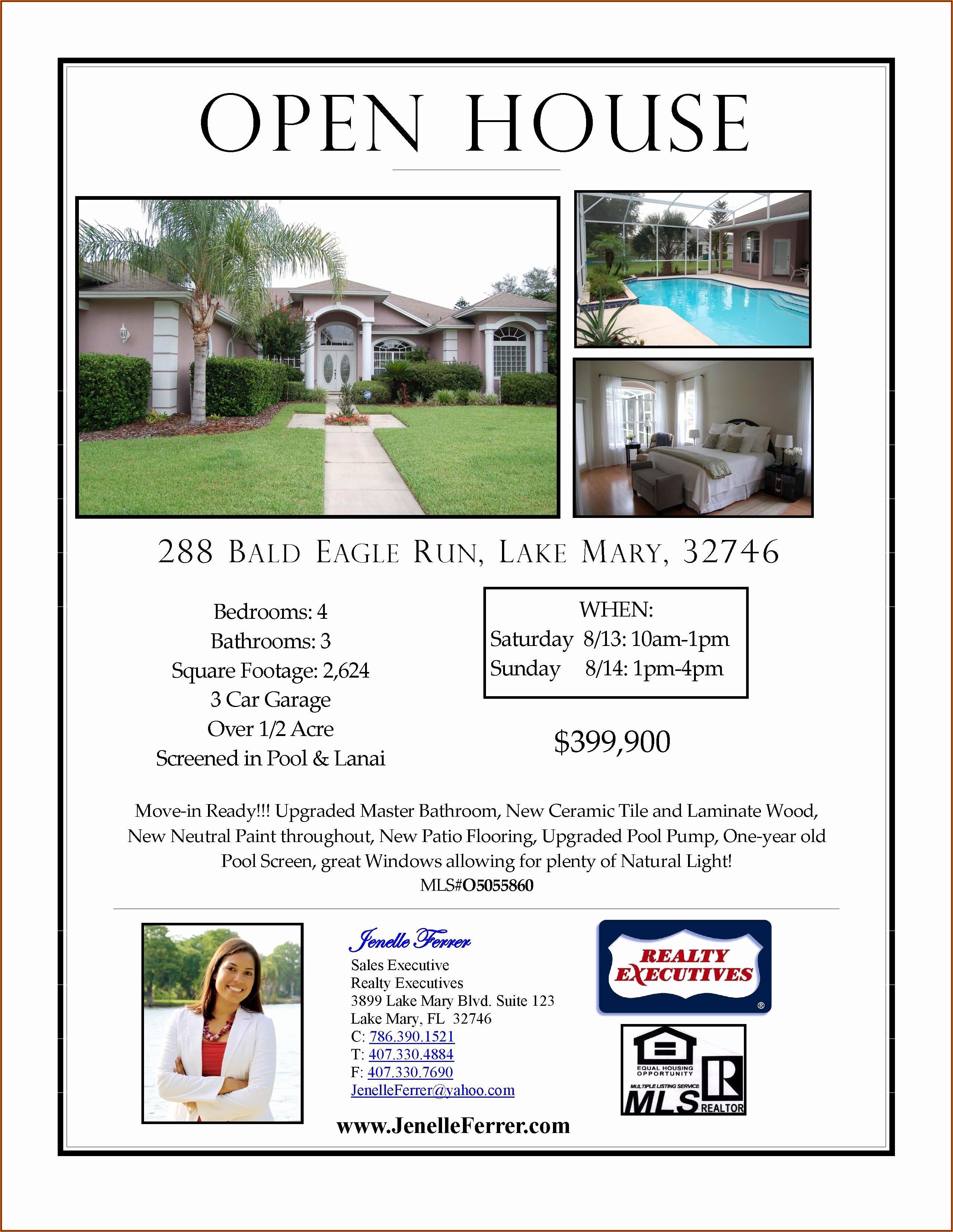 Open House Flyer Template For School