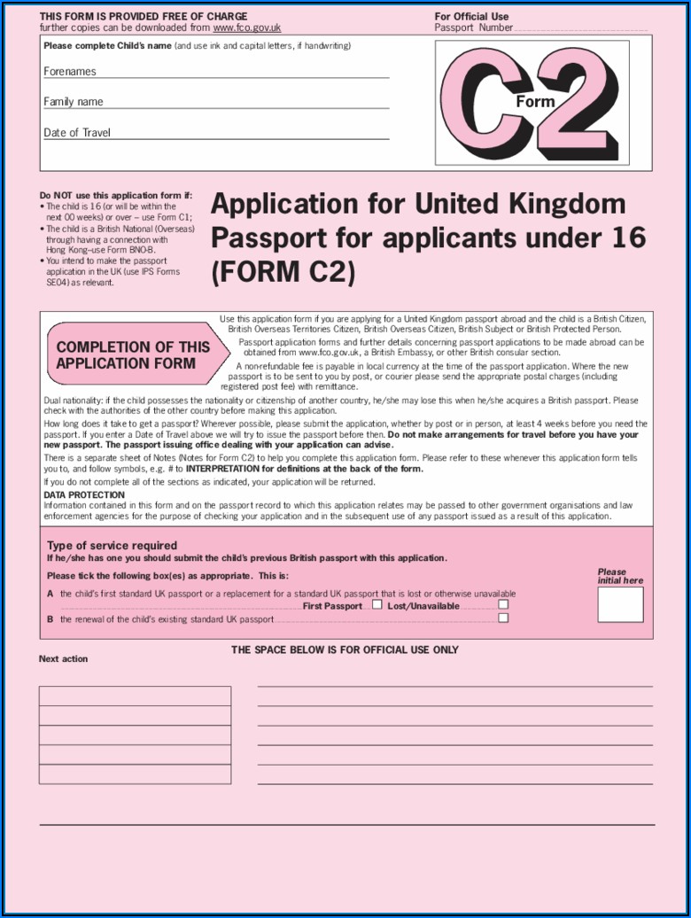 Passport Forms Renewal Child