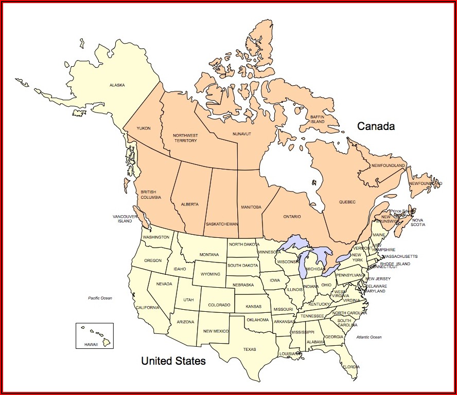 Powerpoint Map Of Usa And Canada