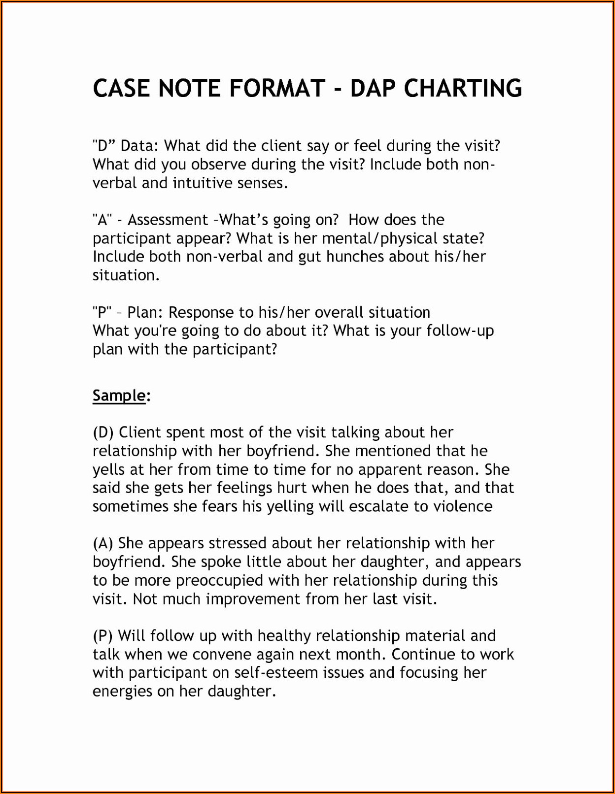 Psychotherapy Note Template Word