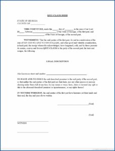 Quit Claim Deed Form Texas Denton County