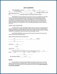 Quitclaim Deed Template Texas