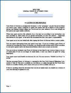Revocation Of Power Of Attorney Form New York