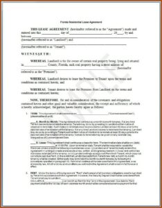 Sample Residential Lease Agreement