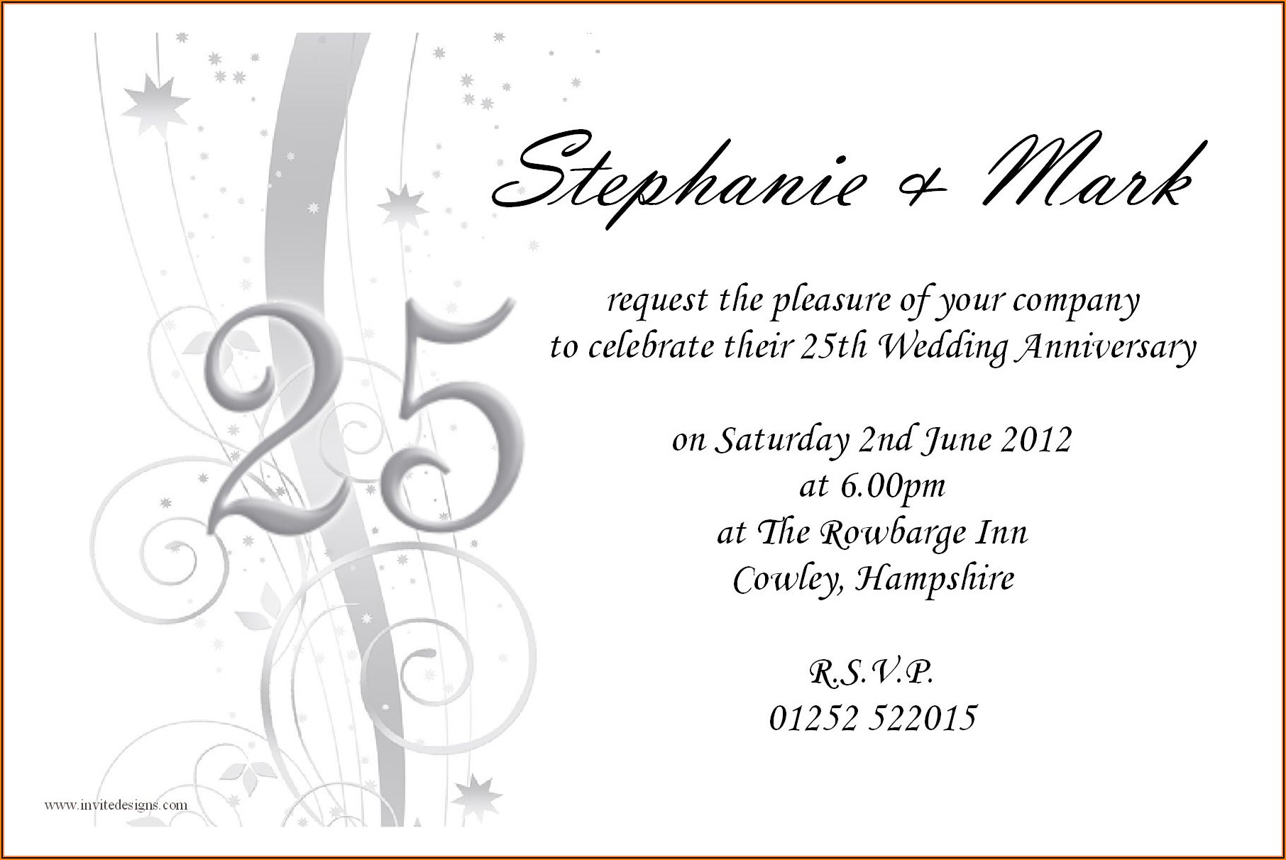 Silver Wedding Party Invitation Templates