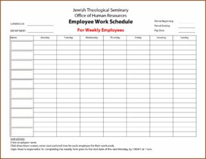 Staffing Schedule Template Free