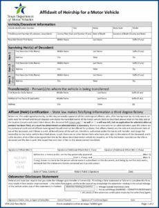 Statutory Affidavit Of Heirship Form Texas