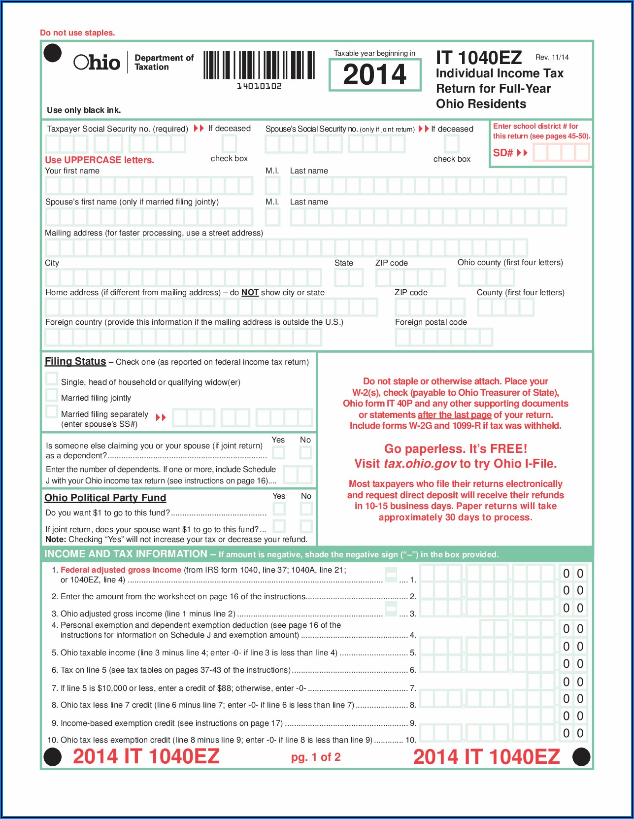 Tax Forms 2020 Ez