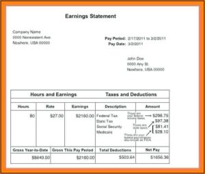 Template For Employee Pay Stub