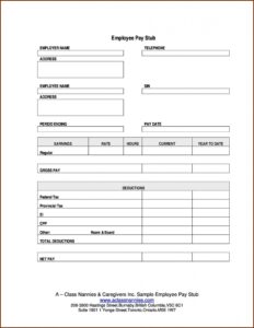 Template For Pay Stub