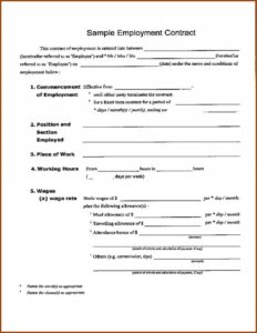 Temporary Employment Contract Template Free Download Uk