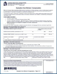 Texas Workmans Comp Waiver Form