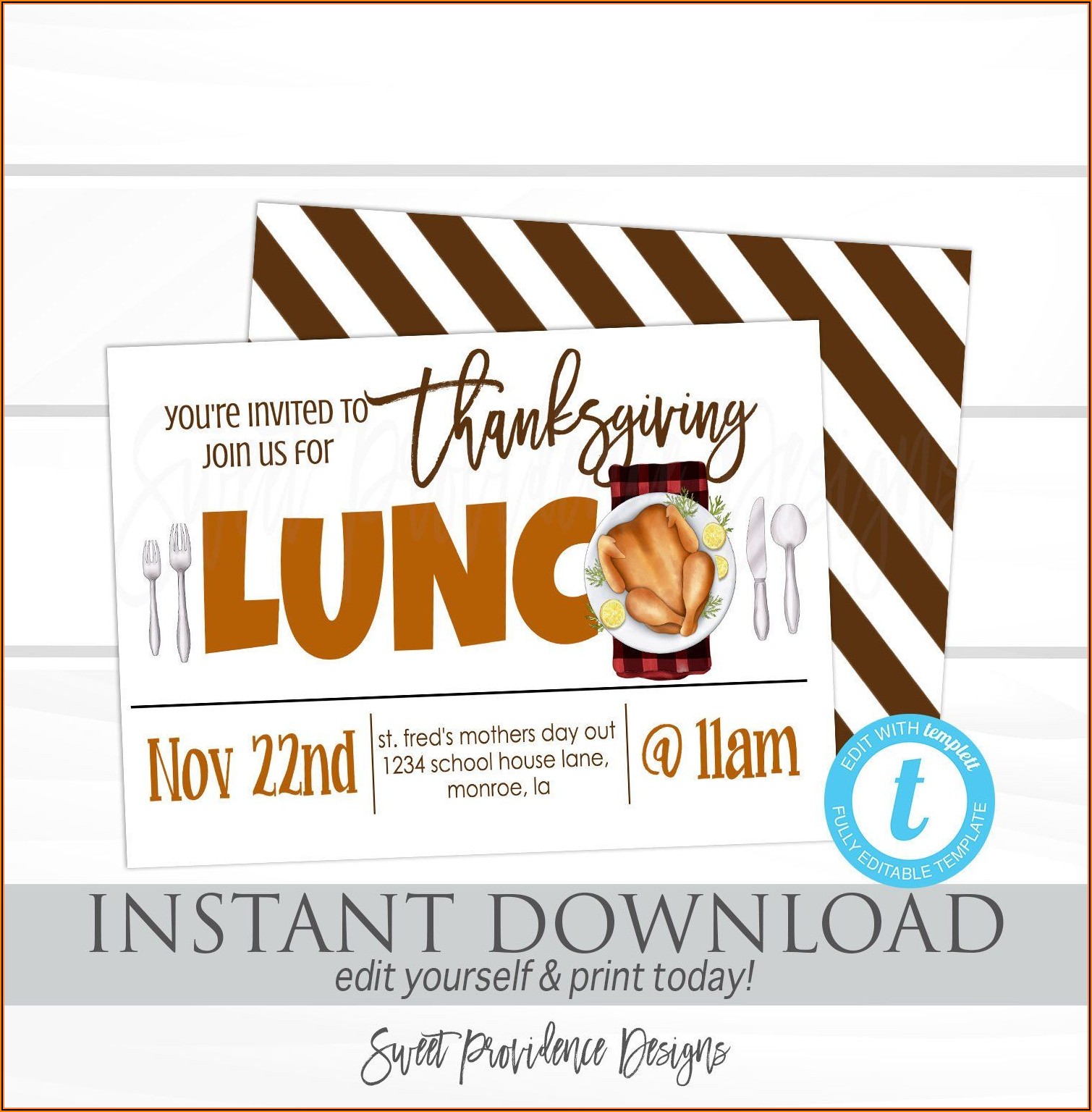 Thanksgiving Luncheon Invitation Template