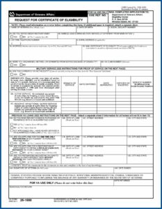Va Form 26 1880 Request For A Certificate Of Eligibility For Va Home Loan Benefits
