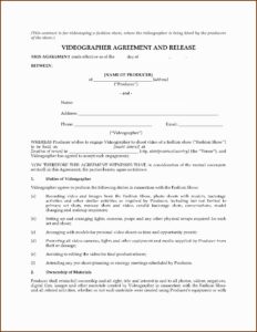 Videography Agreement Template