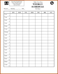 Work Schedule Template Excel Weekly