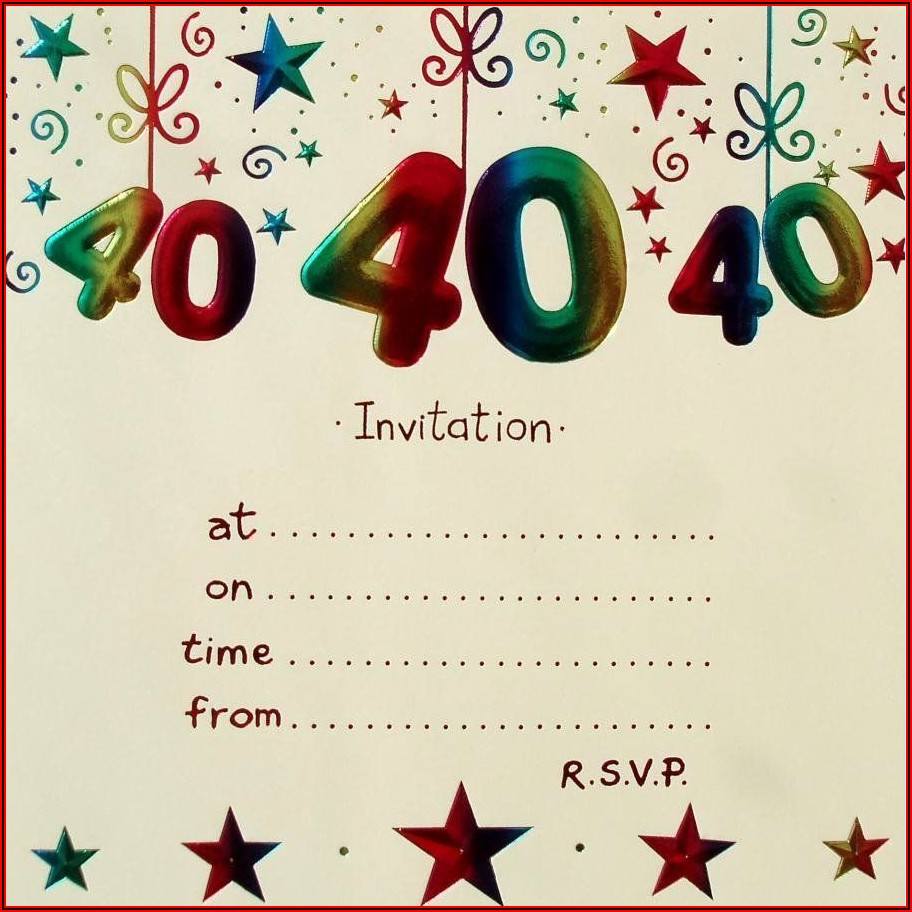 40th Invitation Templates